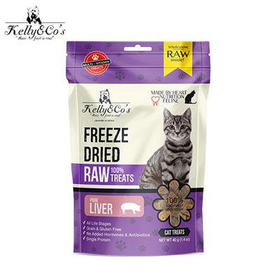 Kelly & CO s Freeze Dried Raw Treat PORK LIVER ตับหมูฟรีชดราย 100% (40g)